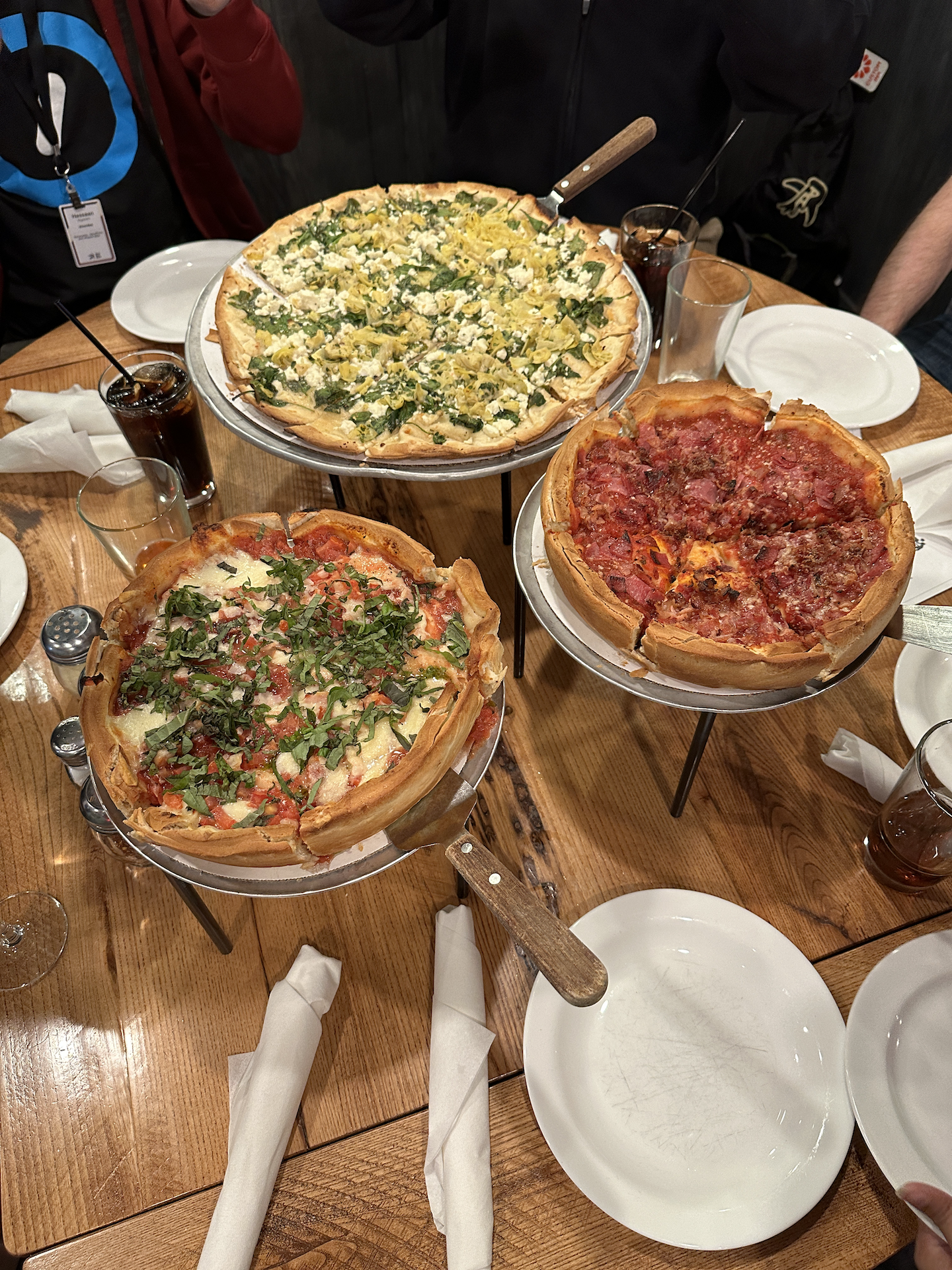 A picture of some Deep Dish Pizza at Giordanos in Chicago.