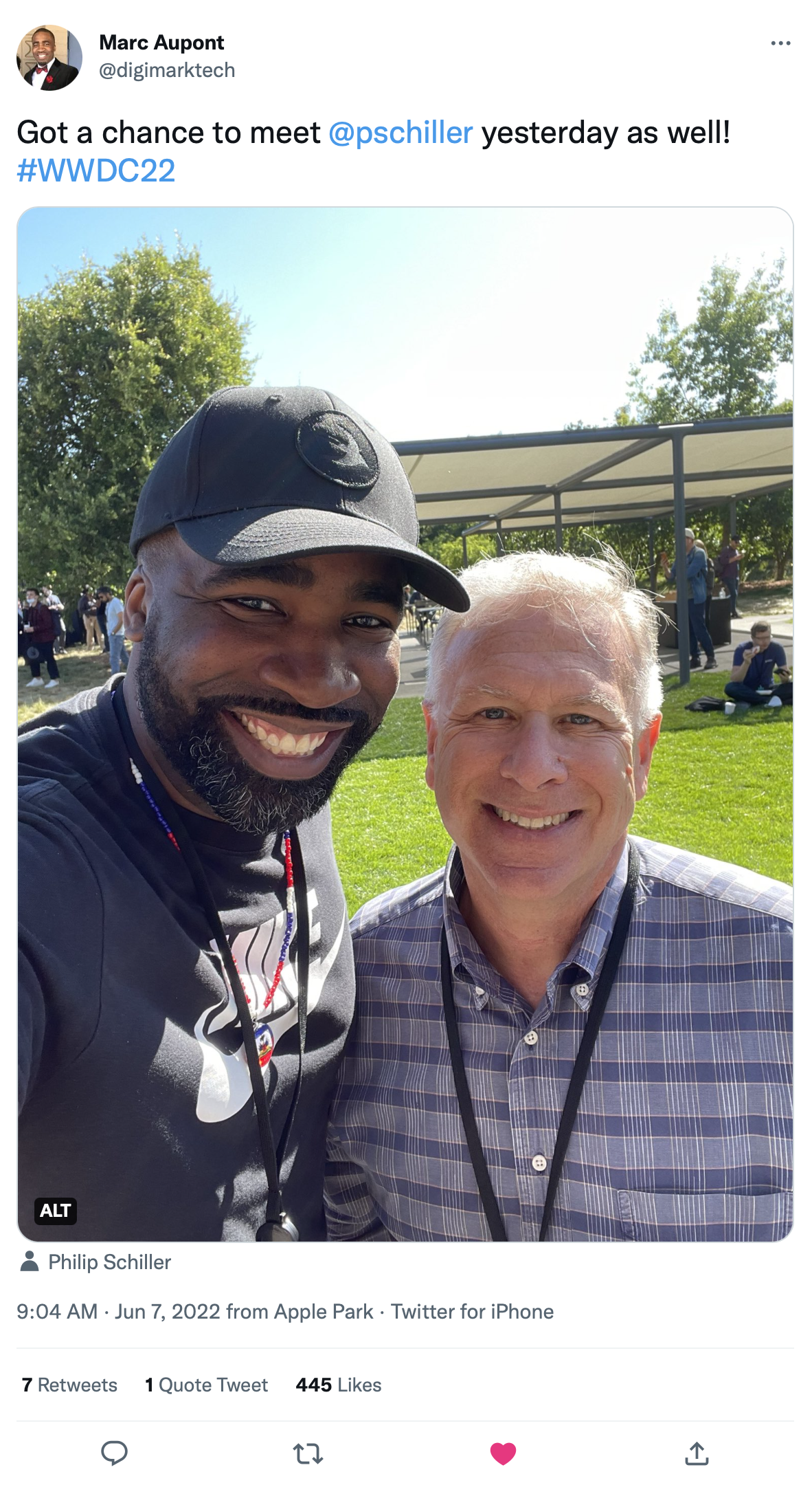 Marc Aupont getting to meet Phil Schiller