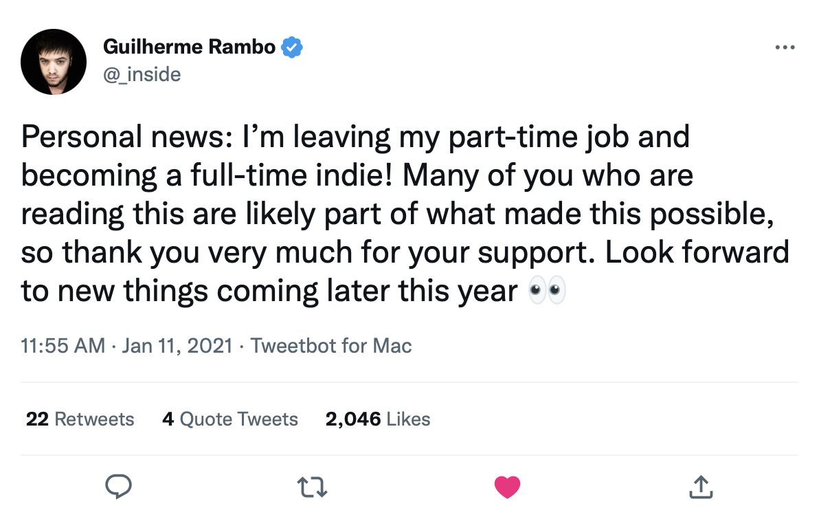 Rambo announcing he is going independent