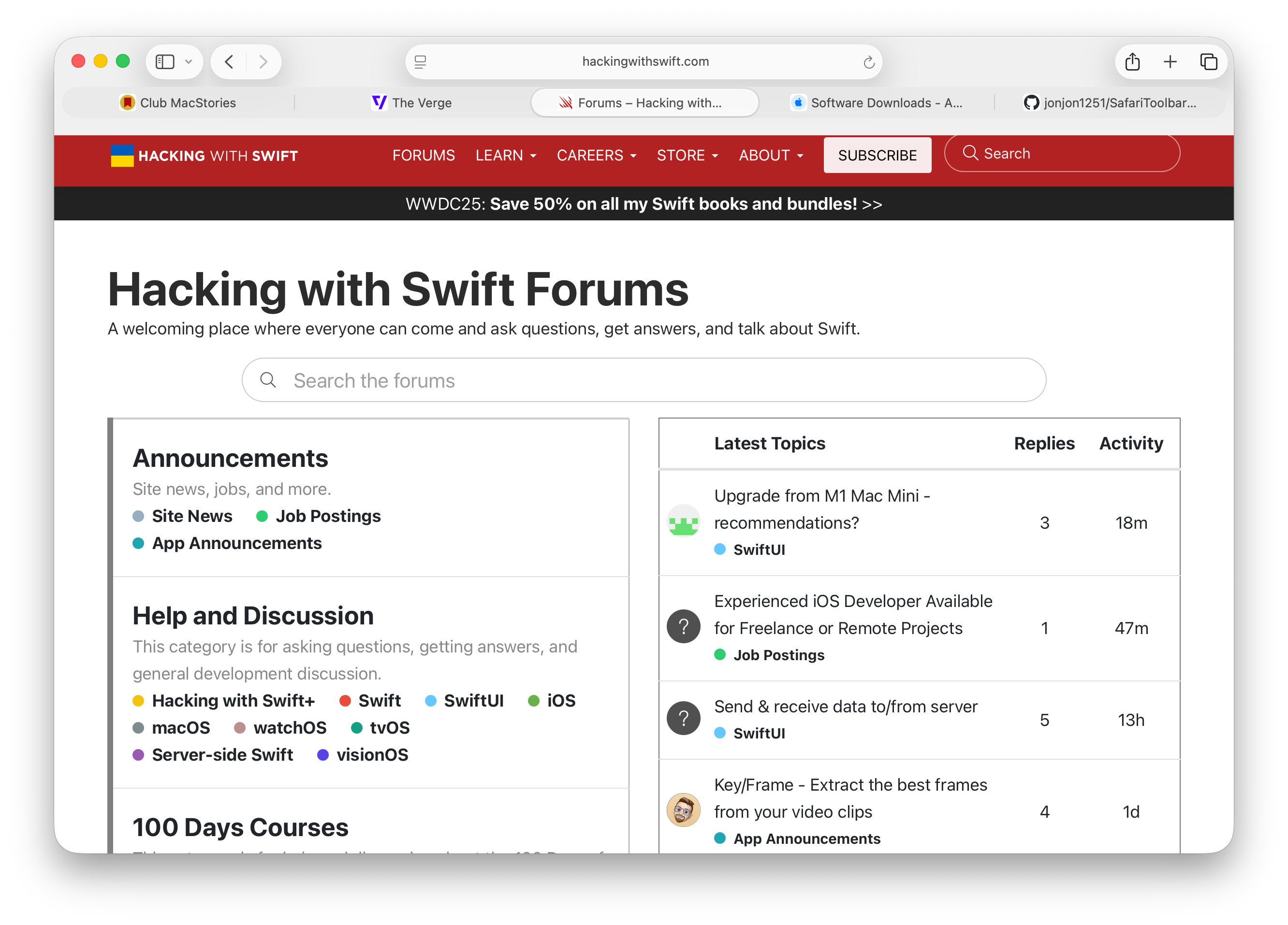 Safari on macOS Tahoe showing the website The Verge. Because of the extension I made the toolbar is a nice gray like before.